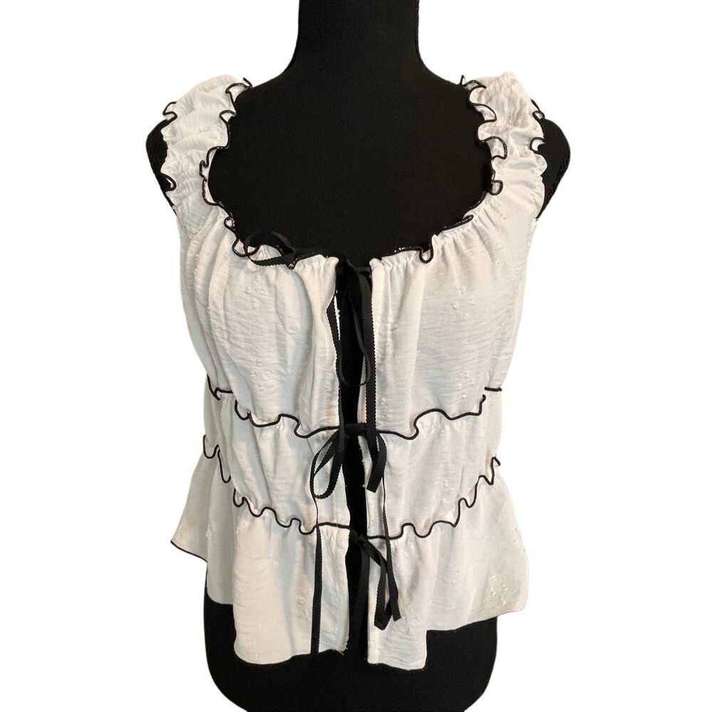 Kirious Women’s Contrast Bow Baby Doll Halter/Tank Top - Picture 7 of 13